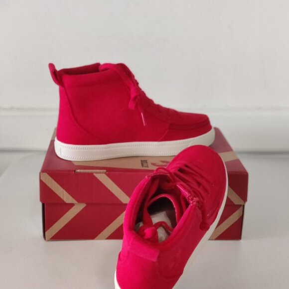 NEW Billy Footwear Womens Sneaker High Top Zip Up Red Adaptive Size 6 M BY335 - Picture 3 of 5